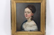 Gemälde "Biedermeier-Damenportrait", 19. Jh.