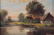 Gemälde 'Kl. Fischerkaten'