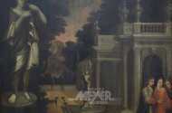 Gr. Landschafts-Capriccio, mit Staffagen u. fantasievoller Architektur