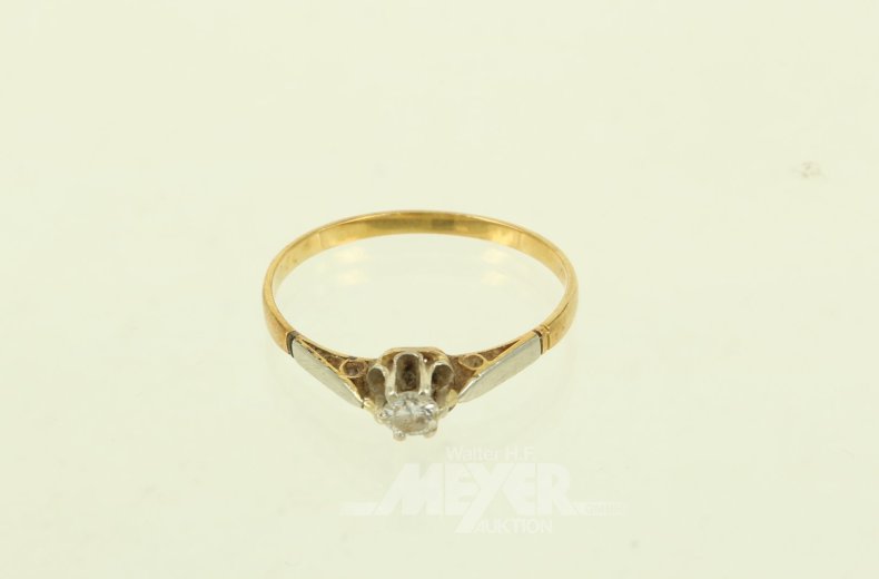 Solitärring mit Brillant von ca. 0,10ct
