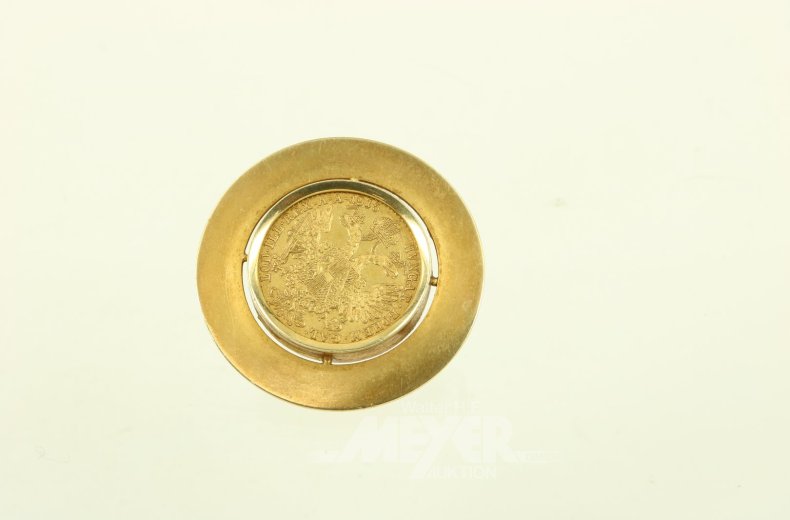 Broschenanhänger mit Goldmünze