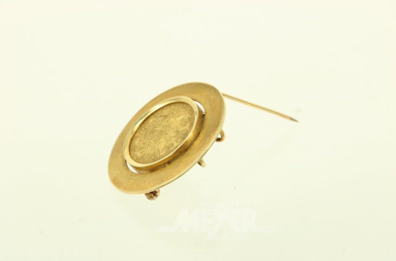 Broschenanhänger mit Goldmünze