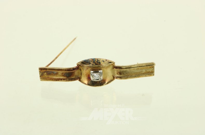 Brosche mit 1 Brillant von ca. 0,10ct