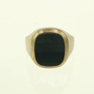 Herrenring mit Onyxplatte