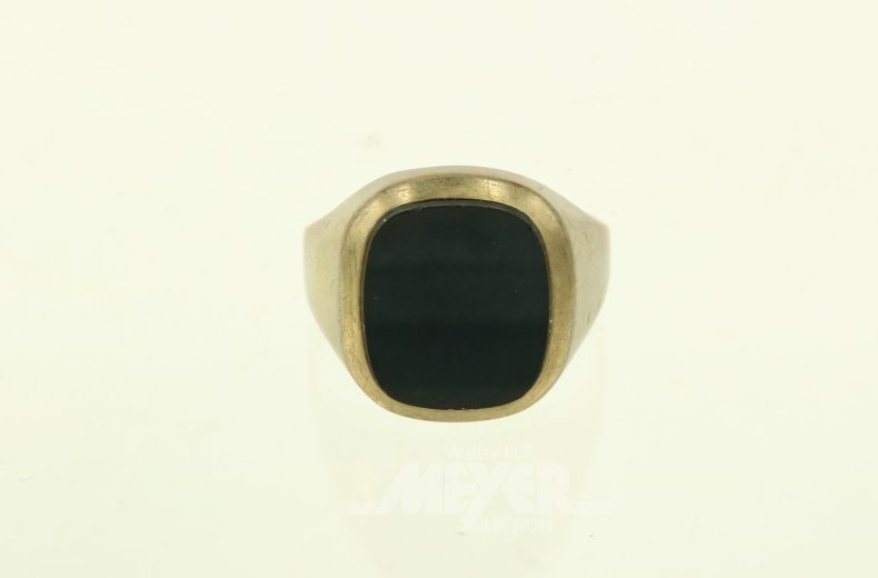 Herrenring mit Onyxplatte