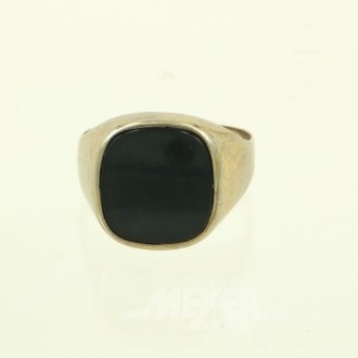 Herrenring mit Onyxplatte