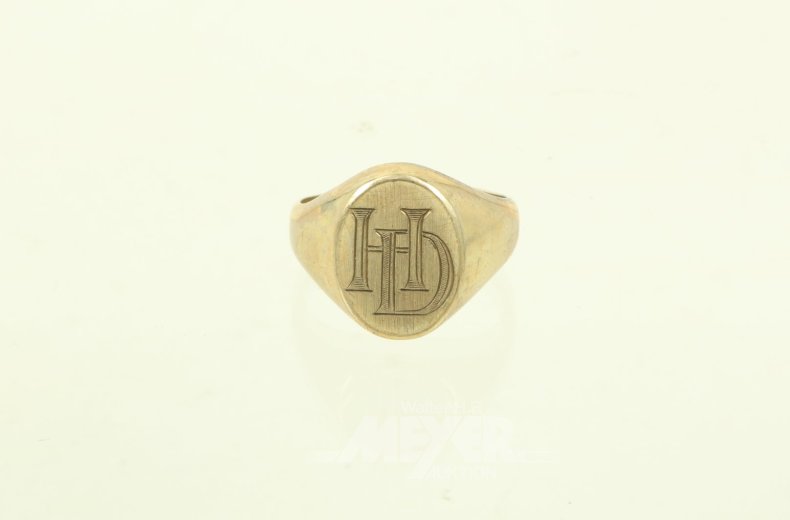 Herrenring mit Monogramm "HD"