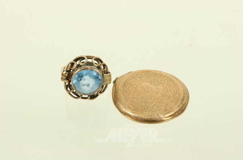 Antiker Ring mit blauem Farbstein