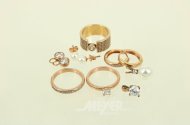 Kl. Konvolut Silberschmuck mit Rosévergoldung