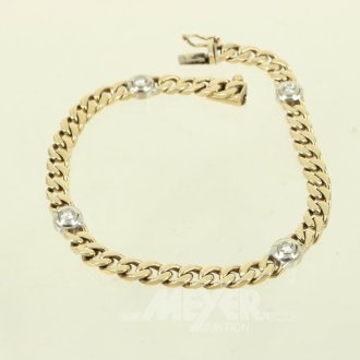Panzerarmband mit 4 Brillanten