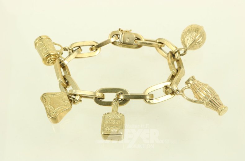 Gliederarmband mit 5 Anhänger