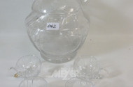 Kristall-Bowle mit Gläsern