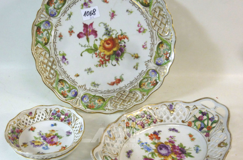 gr. Teller, Dresden, sowie 2 Schalen