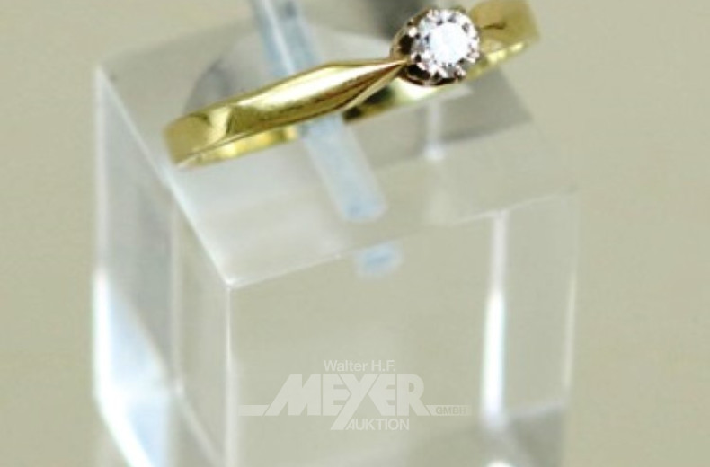 Damenring, 585er GG, besetzt mit