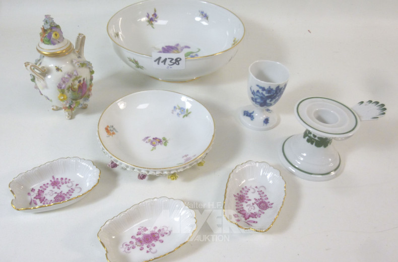 8 Teile Porzellan, teilw. MEISSEN: