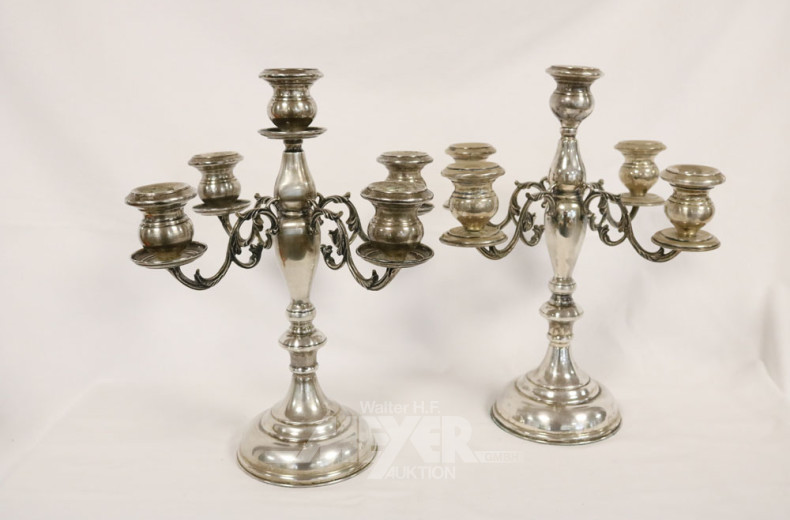 Paar gr. Kerzenleuchter, 900er Silber