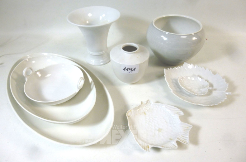 Posten versch. Porzellanteile, KPM: