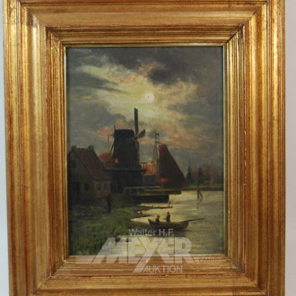 kl. Gemälde ''Windmühle am Bach''