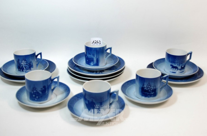 6 Kaffeegedecke, ROYAL KOPENHAGEN,