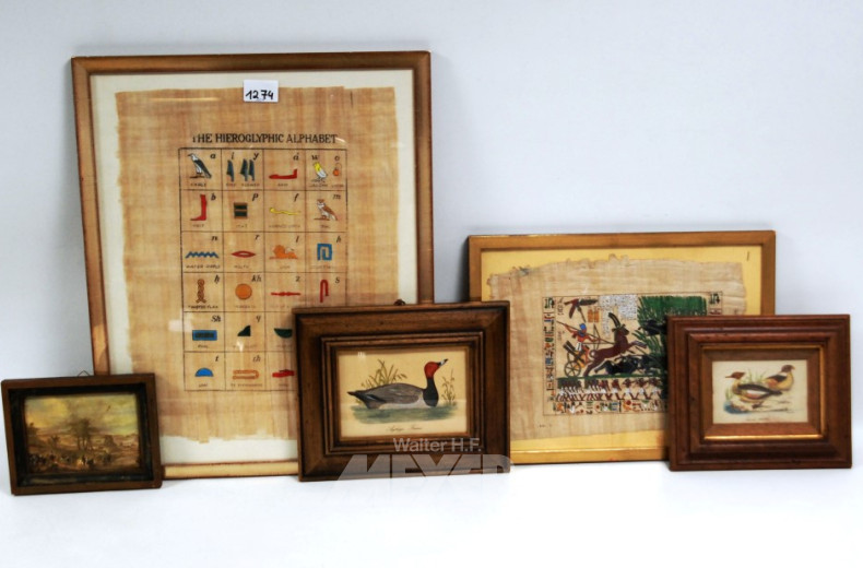 10 versch. Drucke, teils hinter Glas,