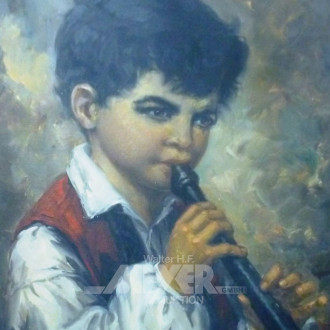 Gemälde ''Flötenspieler''