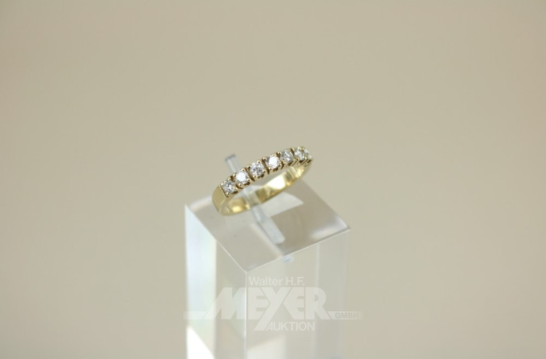 Damenring, 585er GG, besetzt mit