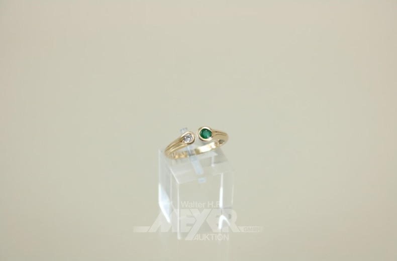 Damenring, 585er GG, besetzt mit