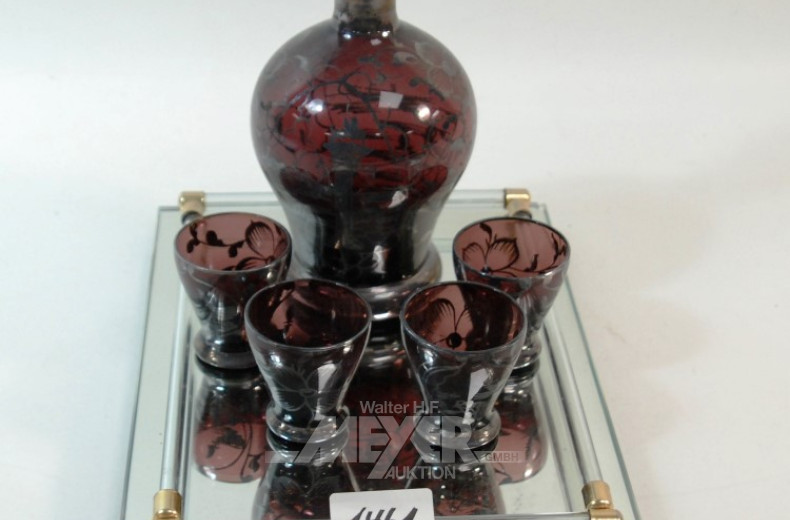 Likörkaraffe, violettes Glas