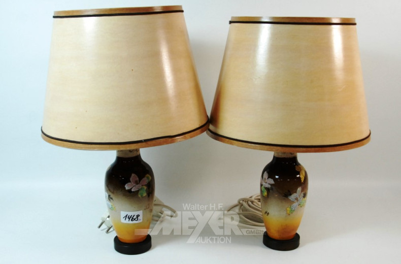 Paar kl. Tischlampen, Chinadekor
