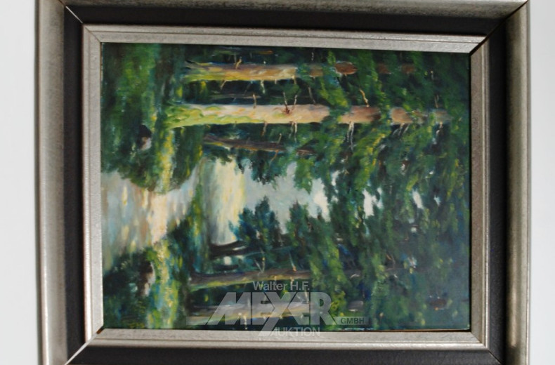Gemälde ''Waldweg mit Lichtung''