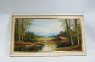 Gemälde ''Gebirgslandschaft m. See''