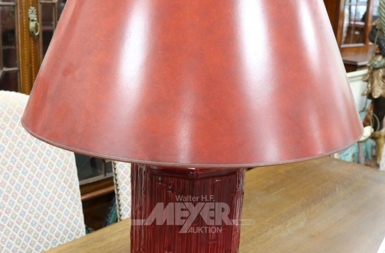 Keramik-Tischlampe, Bambusdekor,