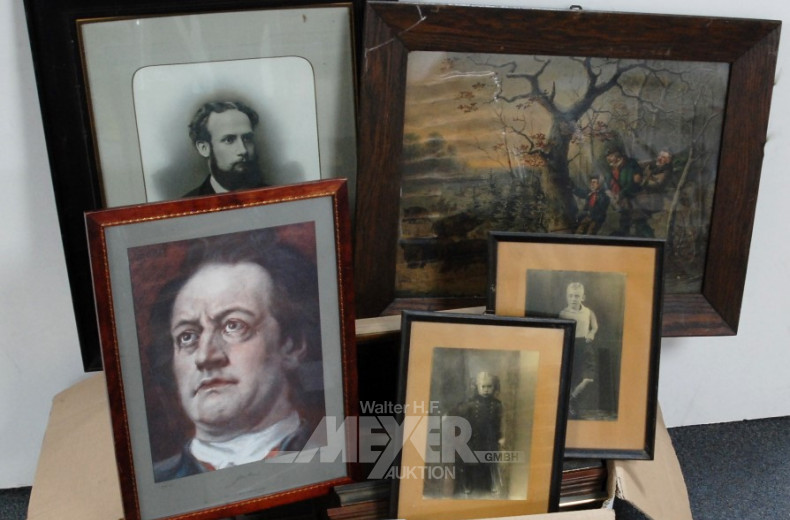 18 versch. Bilder u.a. Ölbilder,