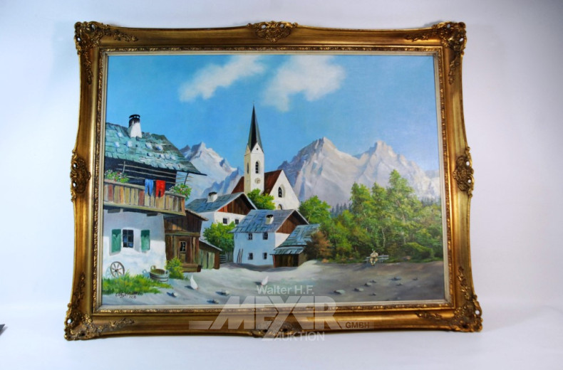 Gemälde ''Kirche mit Gebirgspanorama''