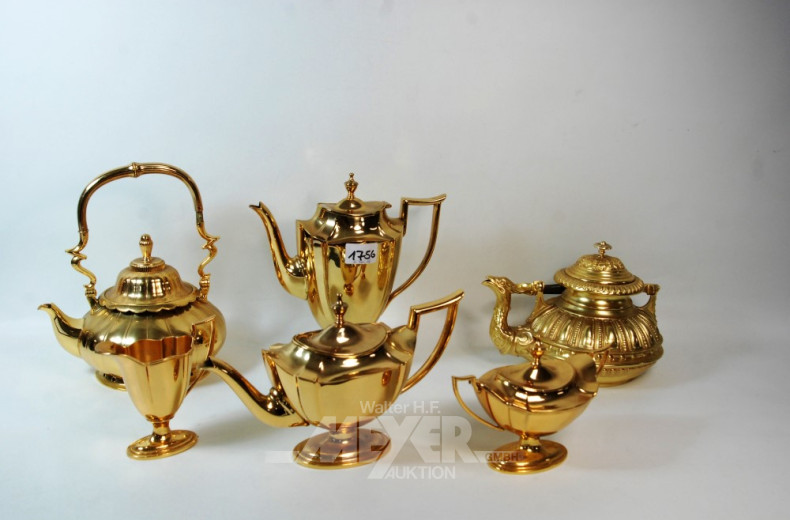5 Kaffe- u. Teekannen sowie 1