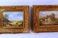 2 Gemälde ''Heuernte/Bauernhof''