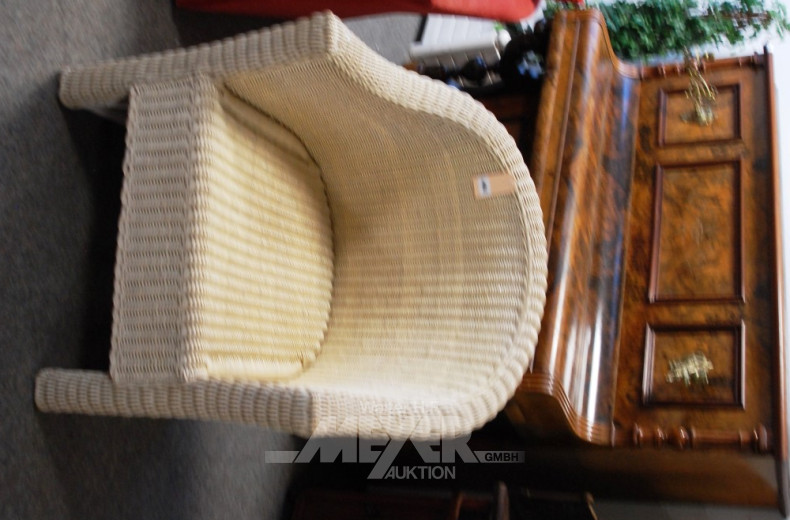 Rattan-Armlehnsessel, beige