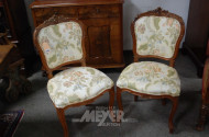 2 Barock-Stil-Stühle, Bezug: Blumendekor,