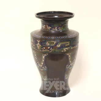 antike Cloisonnè-Vase, Bronze,