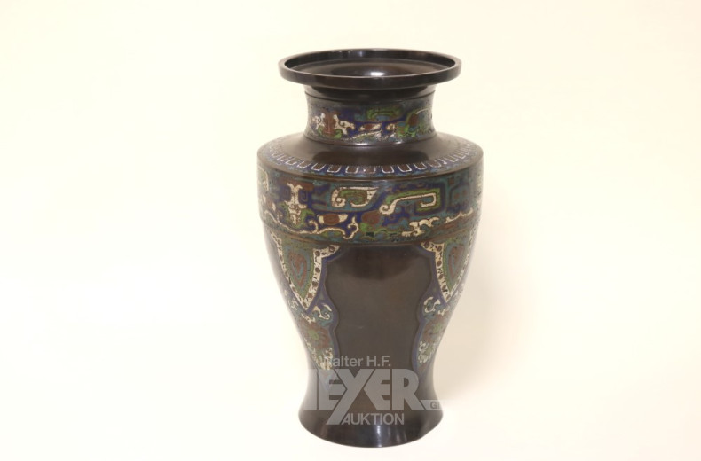 antike Cloisonnè-Vase, Bronze,