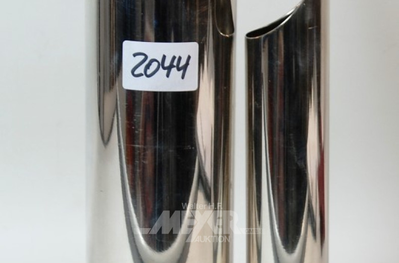 Vase, silberfarben, bez. Mesa Italy