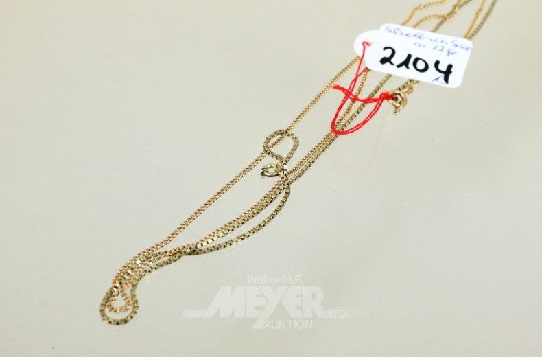 2 versch. Ketten, 585er GG (Säuretest)