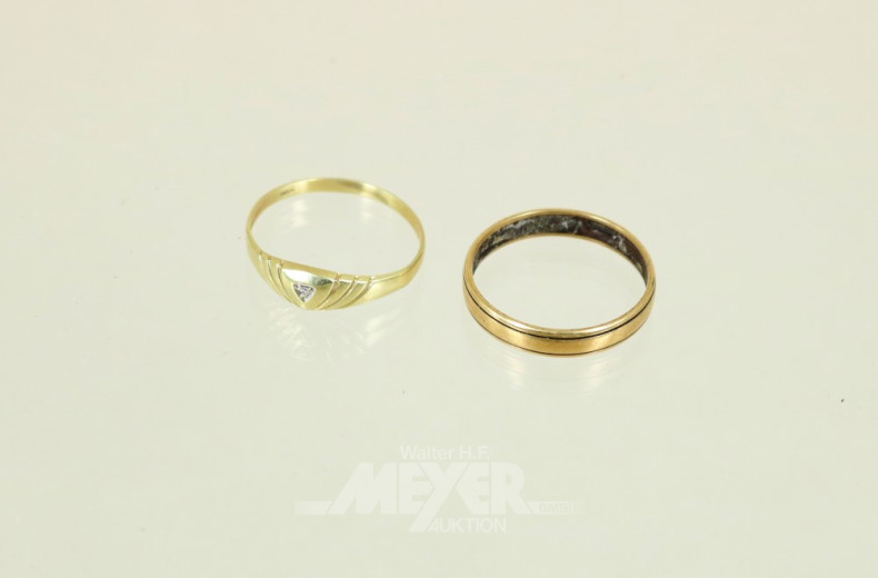 2 versch. Ringe, 585er GG