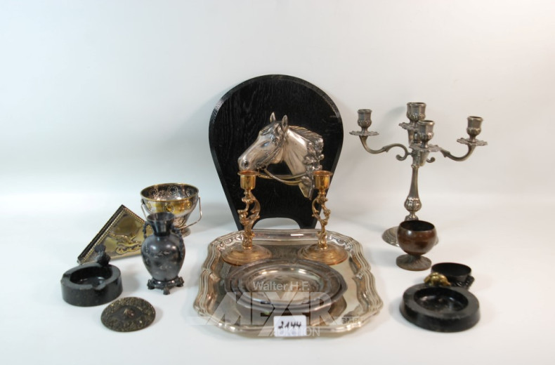 Konvolut: Kerzenleuchter, Ascher,