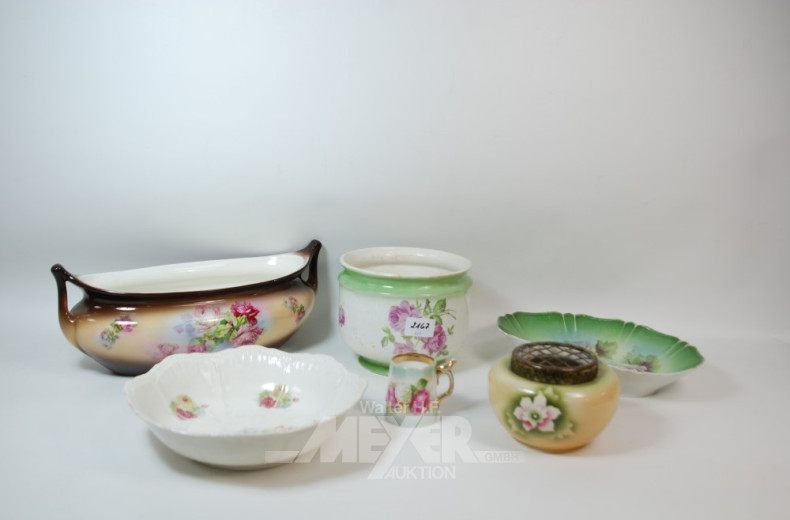 6 Teile Keramik und Porzellan: