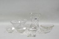 6 Kristall-Schalen, 1 Kristall-Vase