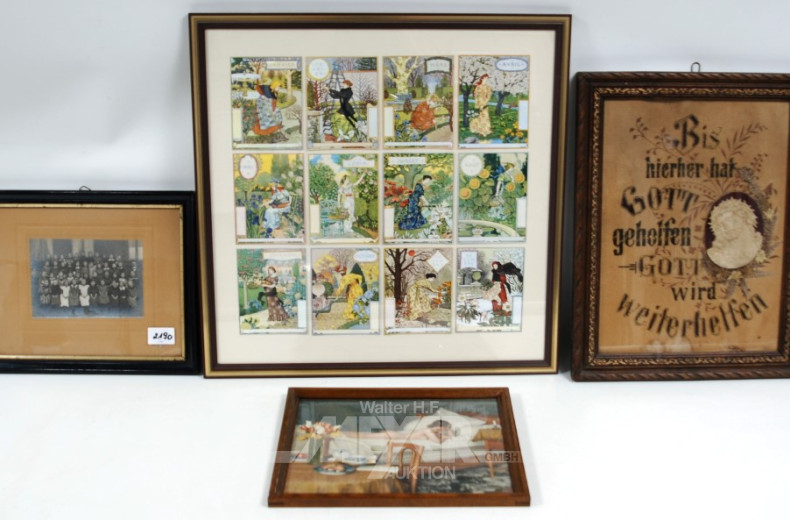 7 versch. Bilder, gerahmt