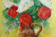 Gemälde ''Rote Rosen u. weißer Flieder''