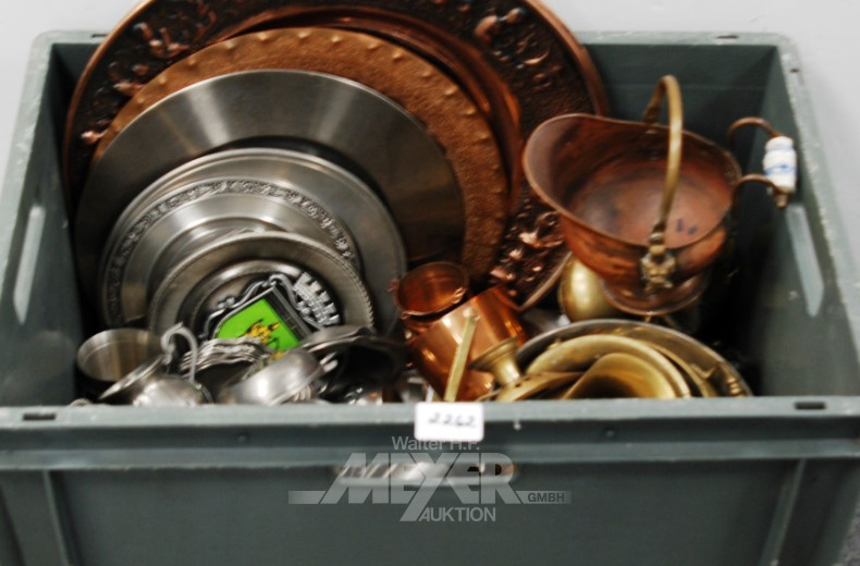 Konvolut, Zinn-Messing-Kupfer: