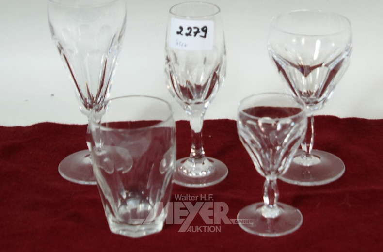 Posten Kristallgläser, ca. 44 Stück